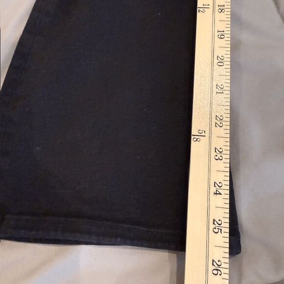 FRAME The Jetset High Rise Flare Jeans Sheen Noir Pull On Black Stretch Size 1 - Picture 11 of 14